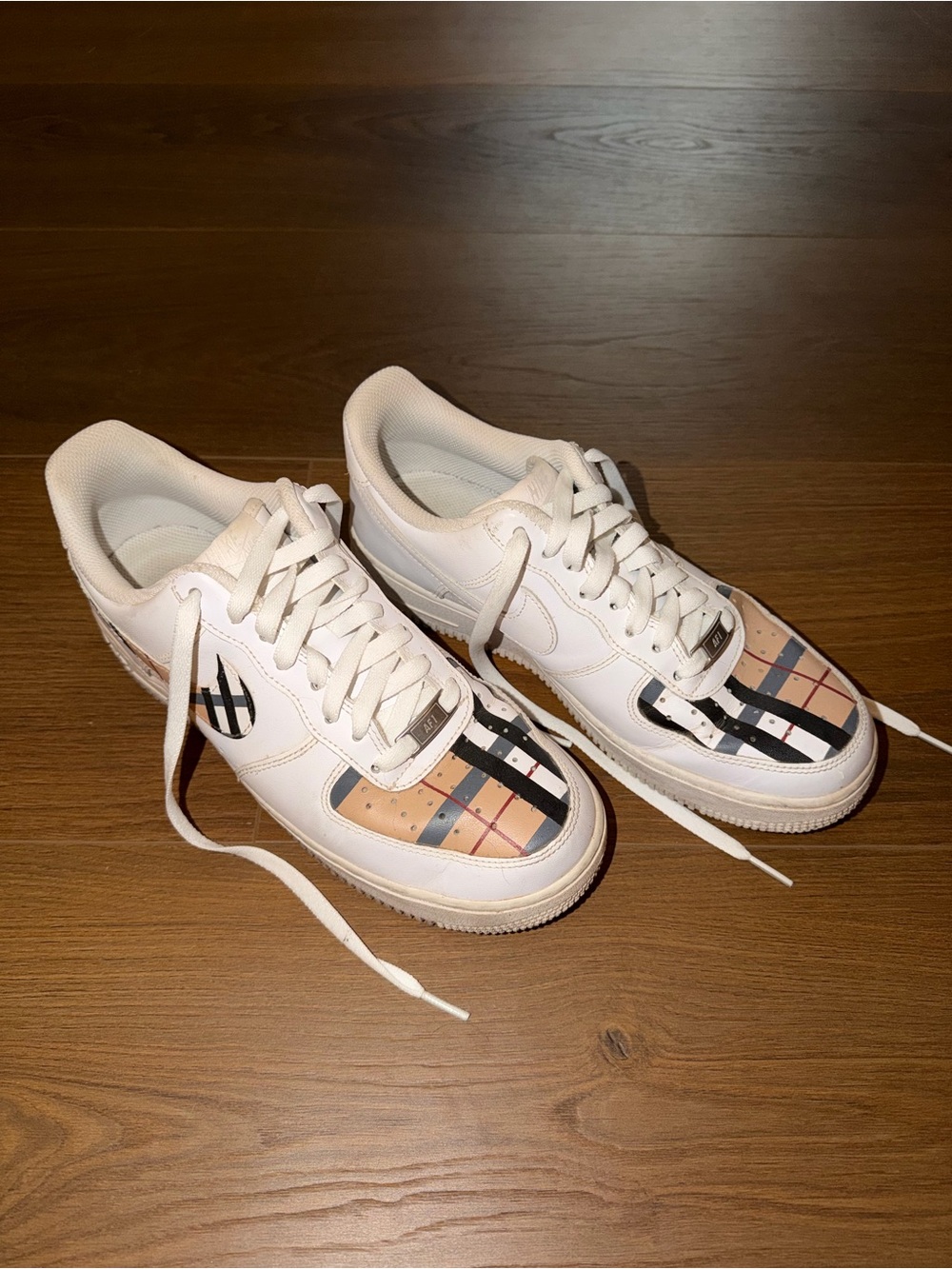 Nike Airforce 1 with Burberry Plaid Design